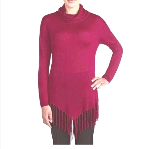 Peter Nygard Sweaters - Peter Nygard Fringe Cowl Neck Top